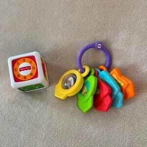 FISHER PRICE Toys for Ages 6+ Mths My First Fidget Cube and Shapes & Colors Keys
